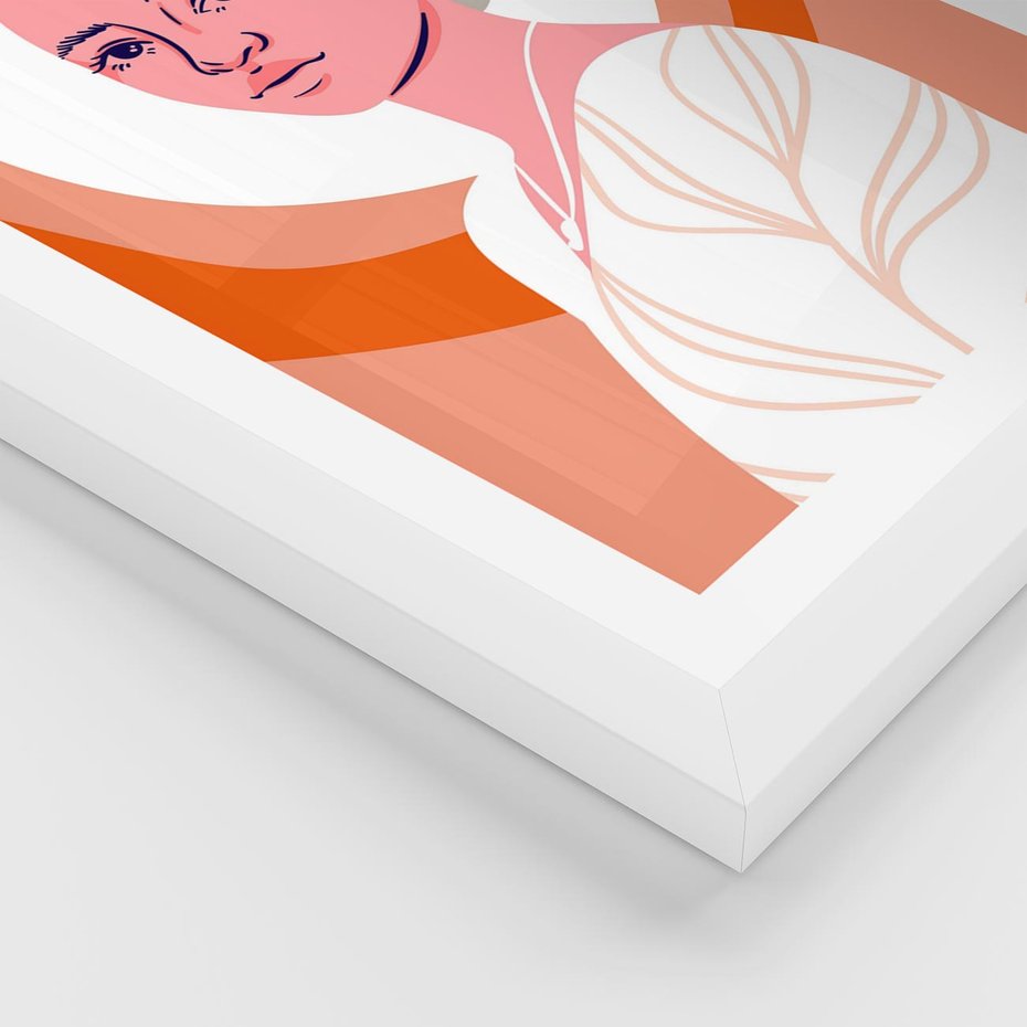 Plakat w ramie 30x40 - Kobieca Harmonia - nowoczesny plakat, styl retro - rama biała