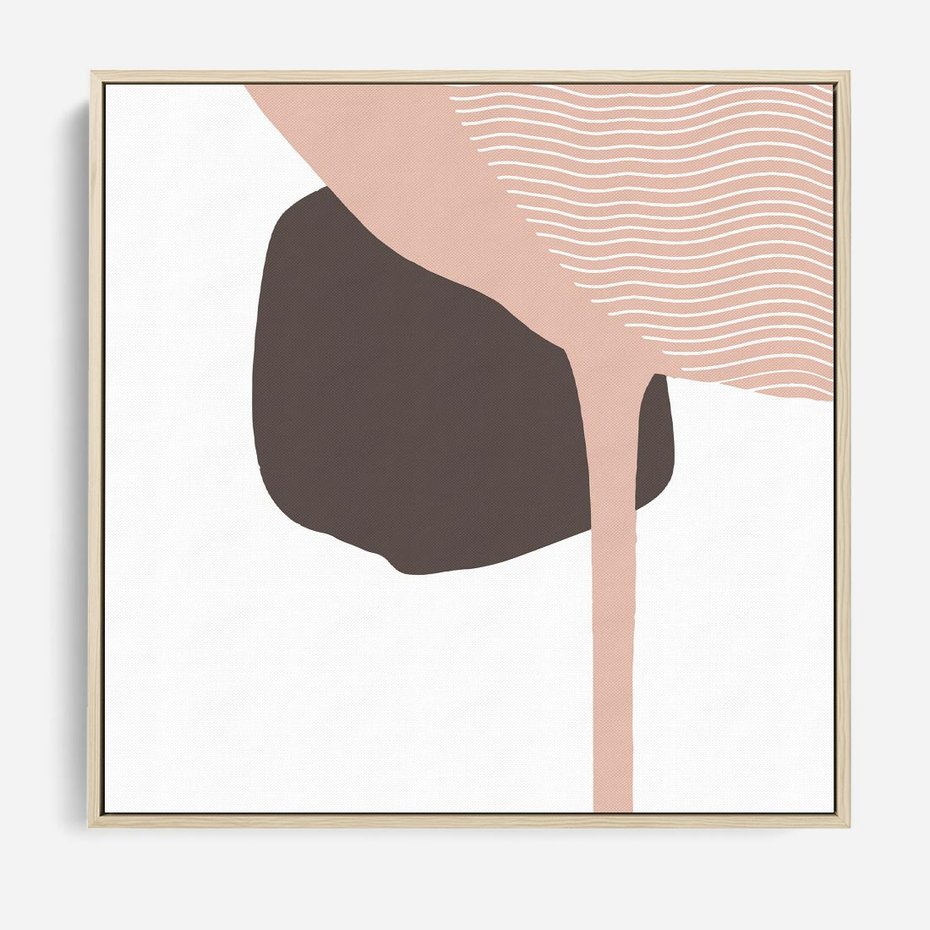 Obraz w ramie 80x80 - Wibracje Odbić Plam - abstrakcyjny obraz, rozlewające się plamy - rama drewno