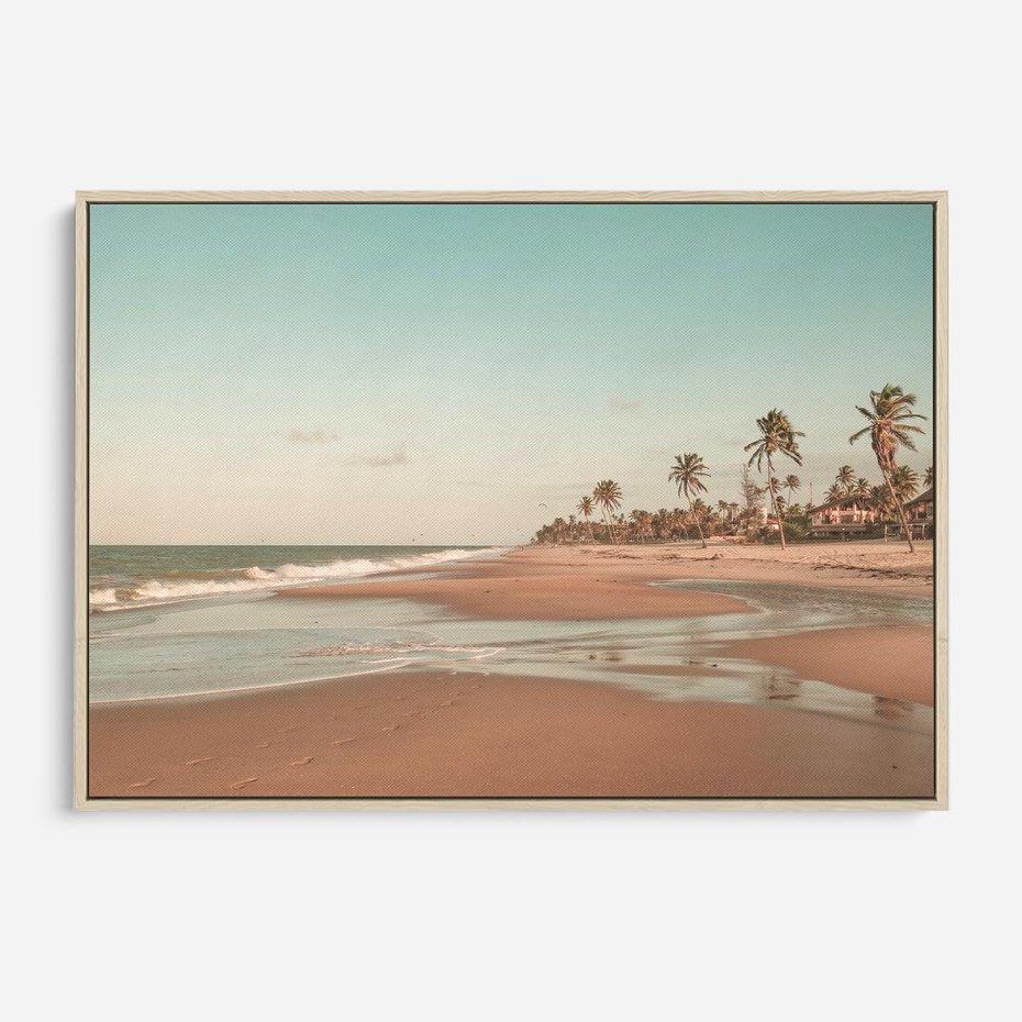 Obraz w ramie 100x70 - Ukojenie na Plaży - fotografia, rajska plaża - rama drewno