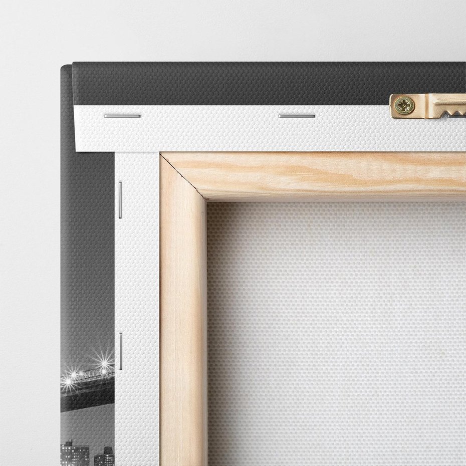 Obraz na płótnie 150x50 - Most w nocnym blasku - Nowy Jork, most