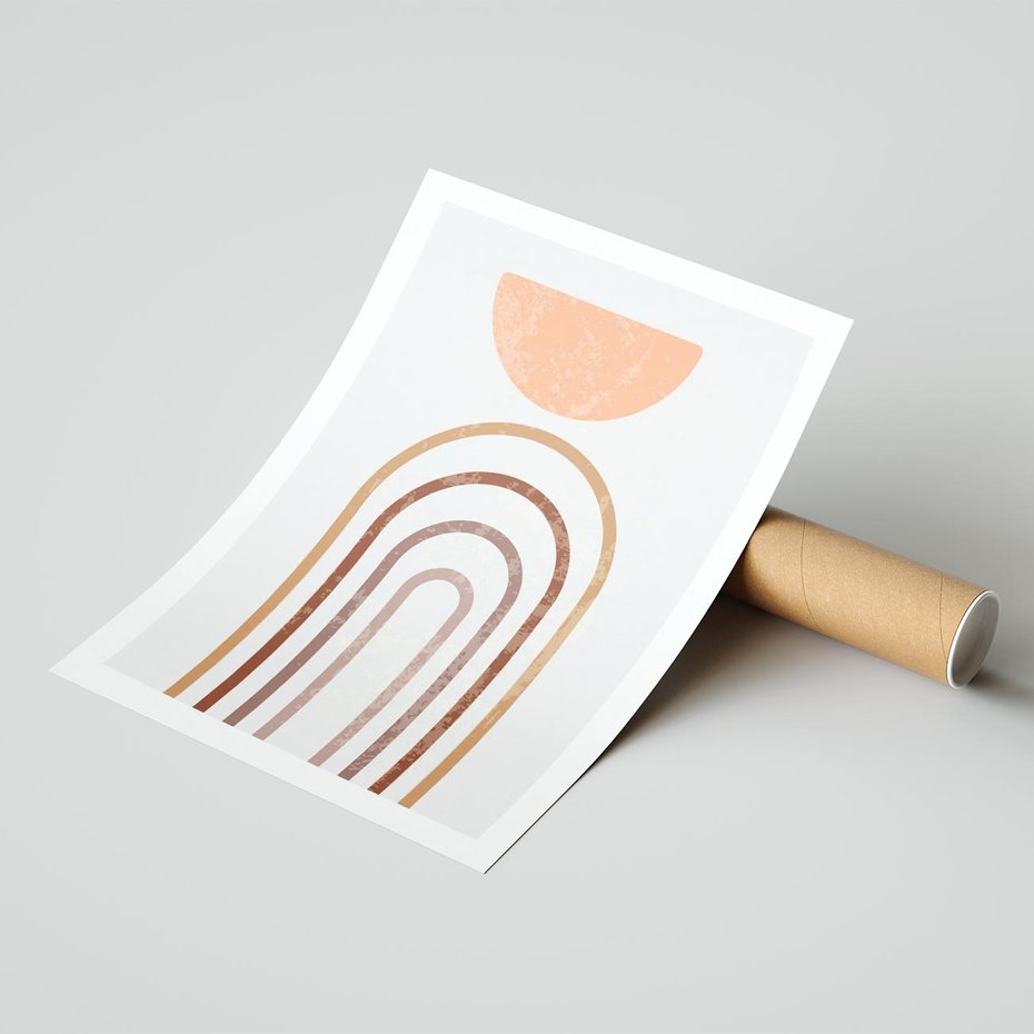 Plakat bez ramy 21x30 - Geometryczny Blask Złota - grafika, złoto