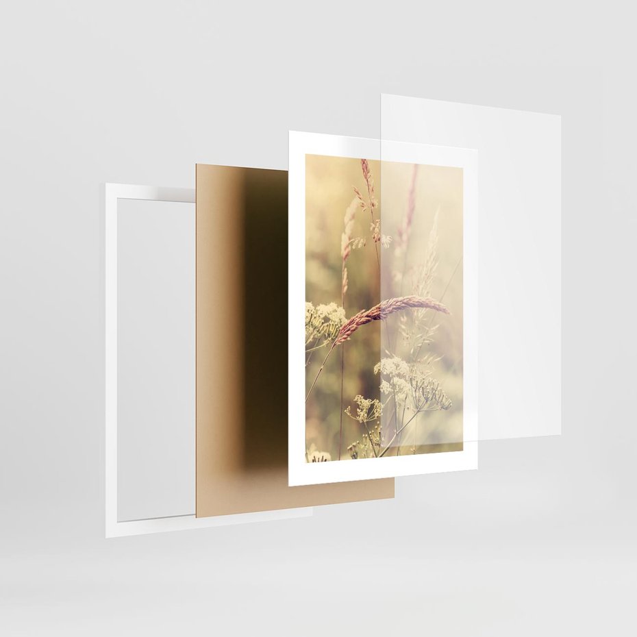 Plakat w ramie 30x40 - Boho Wizja - suszone, trawy - rama biała