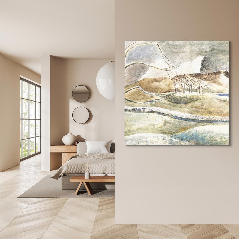 Obraz na płótnie 60x60 - Moonrise over Cleeve Hill (1945), Paul Nash - Reprodukcja - reprodukcja, obraz na płótnie