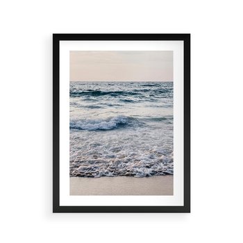 Plakat w ramie 50x70 - Malowniczy Nadmorski Krajobraz - morze, fale - rama czarna