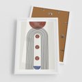Plakat w ramie 50x70 - Symfonia Kształtów - nowoczesny plakat, styl midcentury - rama biała