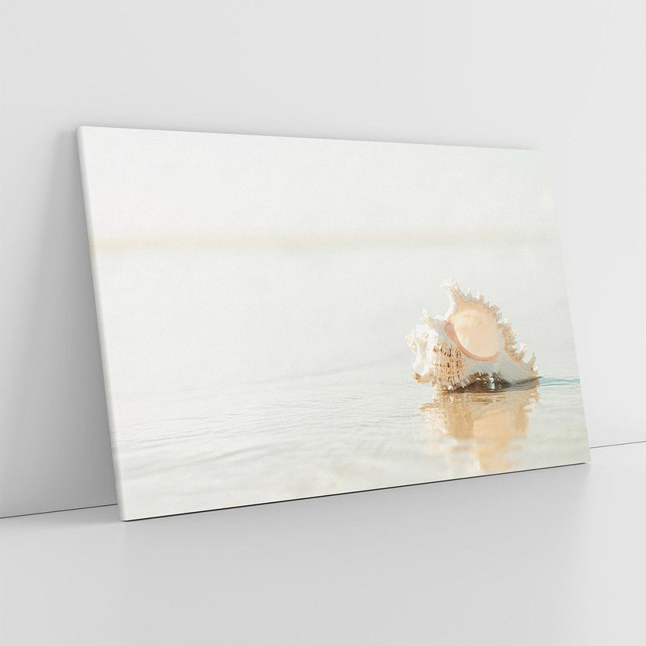 Obraz na płótnie 120x80 - Spokój Plaży - fotografia, biała muszla na plaży