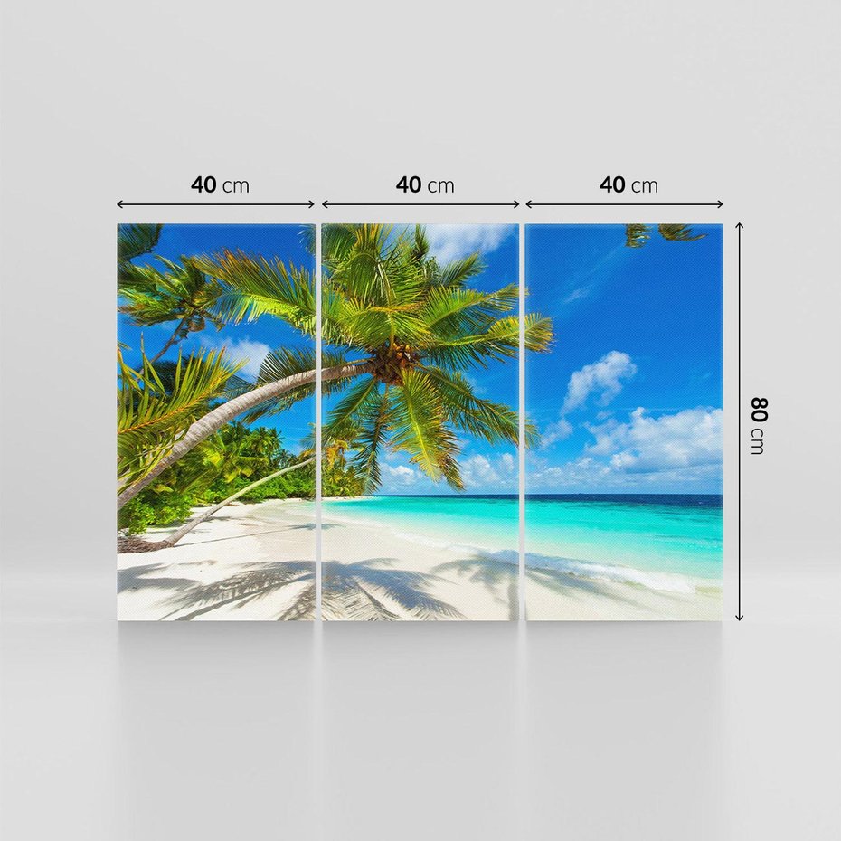 Obraz na płótnie 120x80 - Raj na Malediwach: Plaża, Morze i Palmy - Malediwy, plaża