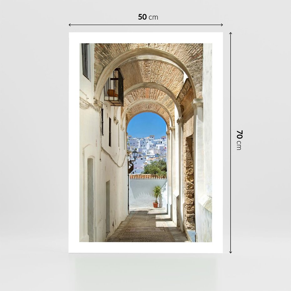 Plakat bez ramy 50x70 - Romantyczna Przeprawa - romantyczna, uliczka