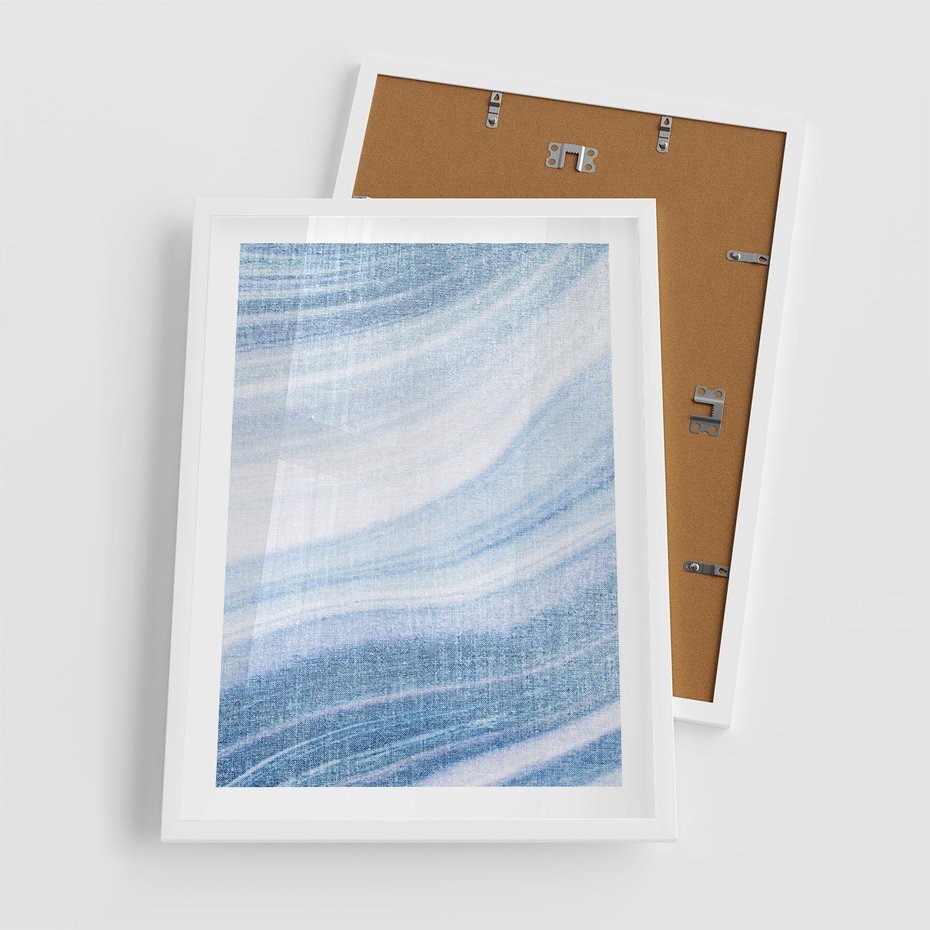 Plakat w ramie 50x70 - Abstrakcyjna akwarela - abstrakcja, akwarela - rama biała