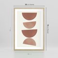 Plakat w ramie 50x70 - Abstrakcyjne Widzenia - abstrakcyjne geometryczne kształty, odcienie brązu i beżu - rama drewno