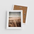 Plakat w ramie 40x50 - Sucha Trawa w Odcieniach Sepii - suche trawy, łąka odcienie beżu - rama biała
