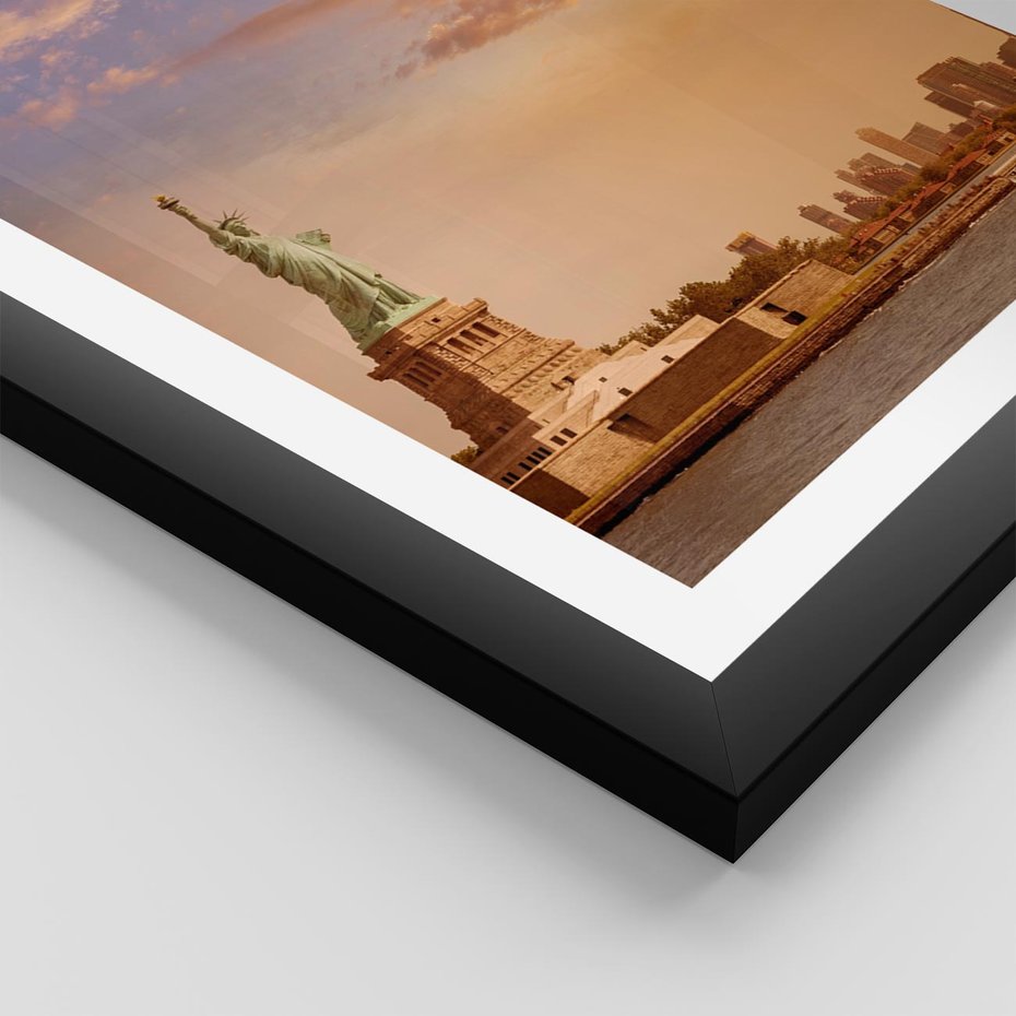 Plakat w ramie 50x70 - Statua wolności w Nowym Jorku - Nowy Jork, statua - rama czarna