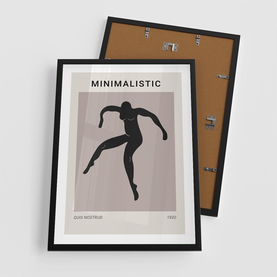 Plakat w ramie 50x70 - Sztuka Nowoczesności: Minimalistyczny Plakat - modern art, minimalistyczny plakat - rama czarna