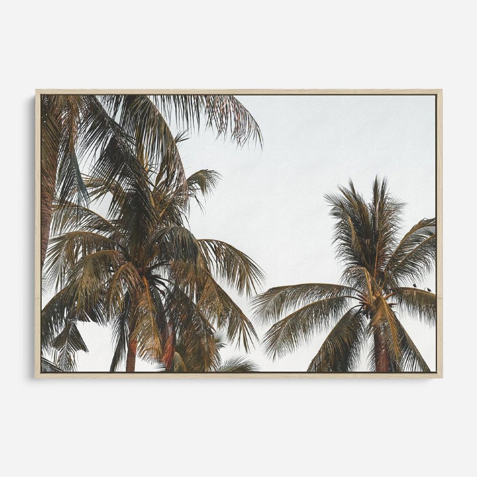 Obraz w ramie 100x70 - Palmy - tęsknota za Hawajami - palmy, Hawaje - rama drewno