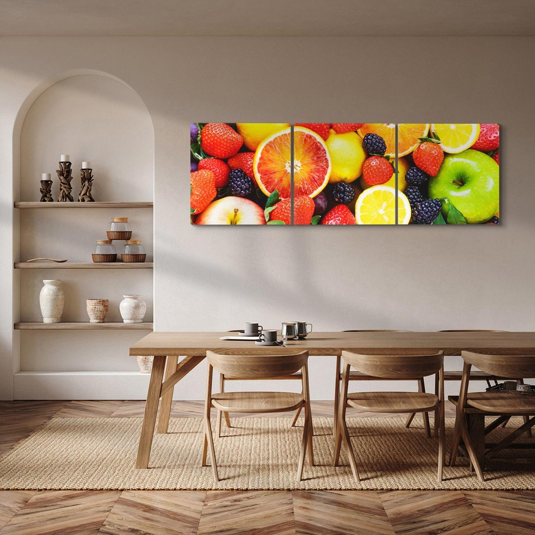 Obraz na płótnie 120x40 - soczysta symfonia smaków - owoce, jabłka