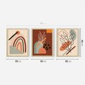 Zestaw obrazy w ramie 30x40 galeria - Boho, plakaty, do, salonu, sypialni - rama drewno