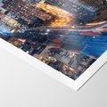 Plakat bez ramy 50x70 - Miasto nocą z wieżowcami w tle - miasto, nocą