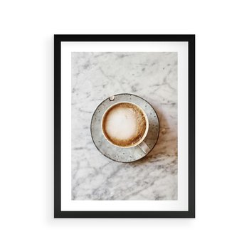 Plakat w ramie 40x50 - Kawa w Perfekcji - kawa w filiżance, cappuccino - rama czarna