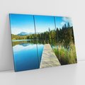 Obraz na płótnie 120x80 - Jezioro w lesie: Ucieczka do natury - jezioro, las