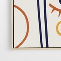 Obraz w ramie 80x80 - Manifestacje Dziwności - abstrakcja w stylu picasso, beżowe tło - rama drewno