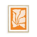 Plakat w ramie 30x40 - Wibracje Barw - abstrakcyjny boho plakat, pomarańczowe tło - rama drewno