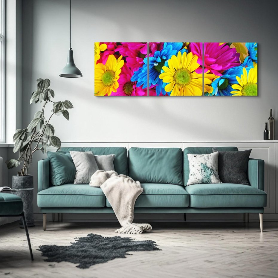 Obraz na płótnie 150x50 - Kwiatowy Świat - kwiat, kwiaty