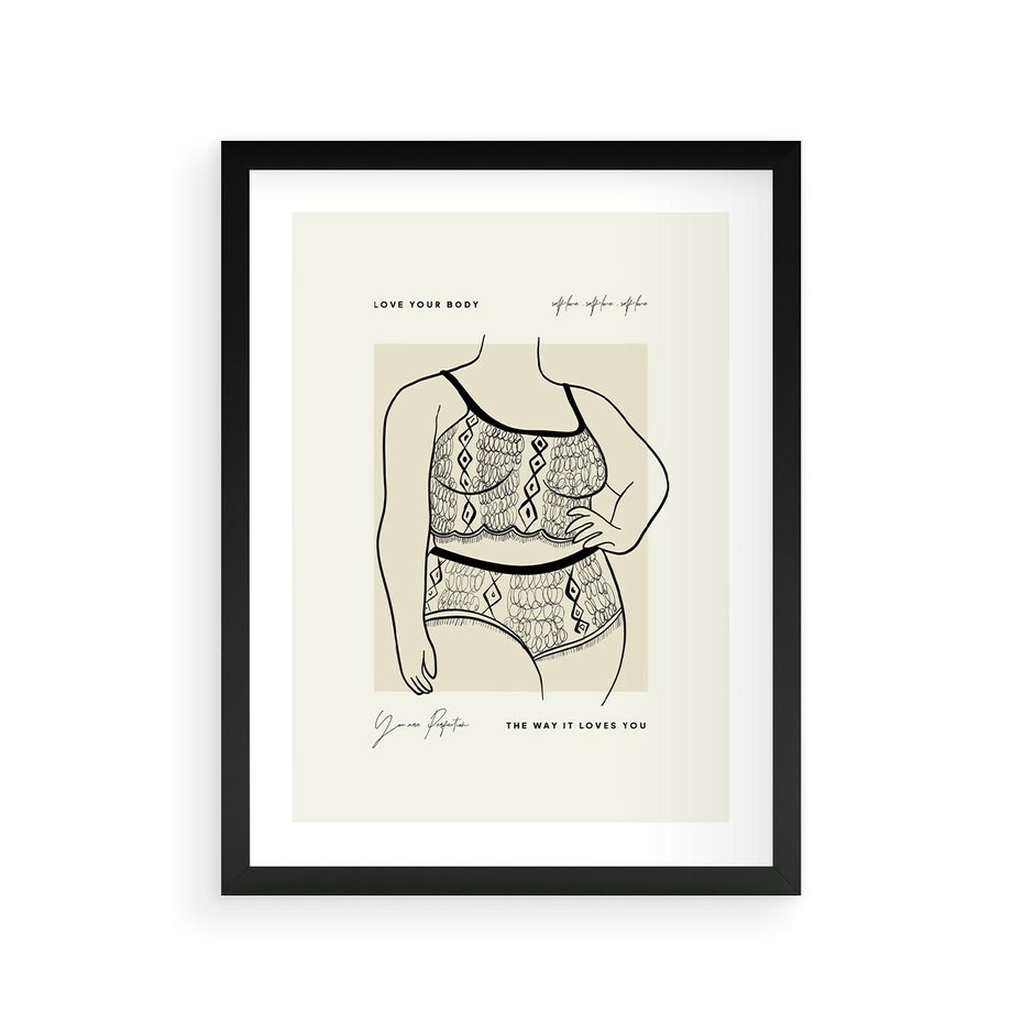 Plakat w ramie 30x40 - Spojrzenia Wewnętrznych Widoków - nowoczesna sztuka kobieca, plakat - rama czarna