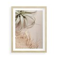 Plakat w ramie 50x70 - Aloes w Stylu Boho - kompozycja, wiklina - rama drewno