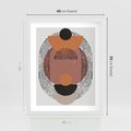 Plakat w ramie 40x50 - Abstrakcja w Odcieniach Brązu i Beżu - geometria, abstrakcyjna grafika - rama biała