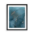 Plakat w ramie 40x50 - Marmurowa Elegancja: Kolory Oceanu - marmur, kolory oceanu - rama czarna
