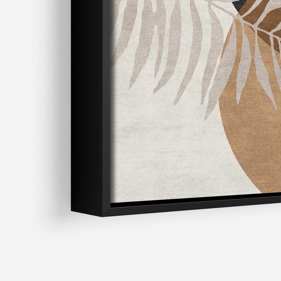 Obraz w ramie 100x70 - Kompozycje ukrytych myśli - symetria, dwa koła po środku - rama czarna