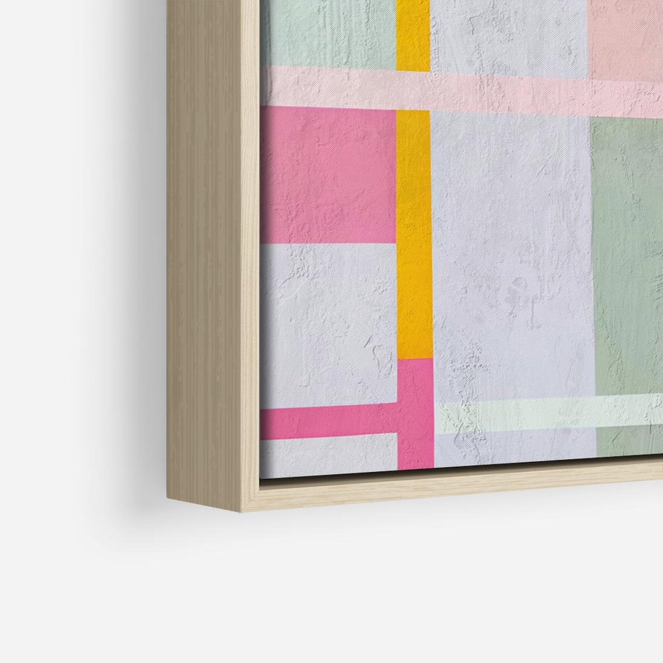 Obraz w ramie 50x50 - Rozbijające Granice Wyobraźni - abstrakcyjne geometryczne kształty, olejny obraz - rama drewno