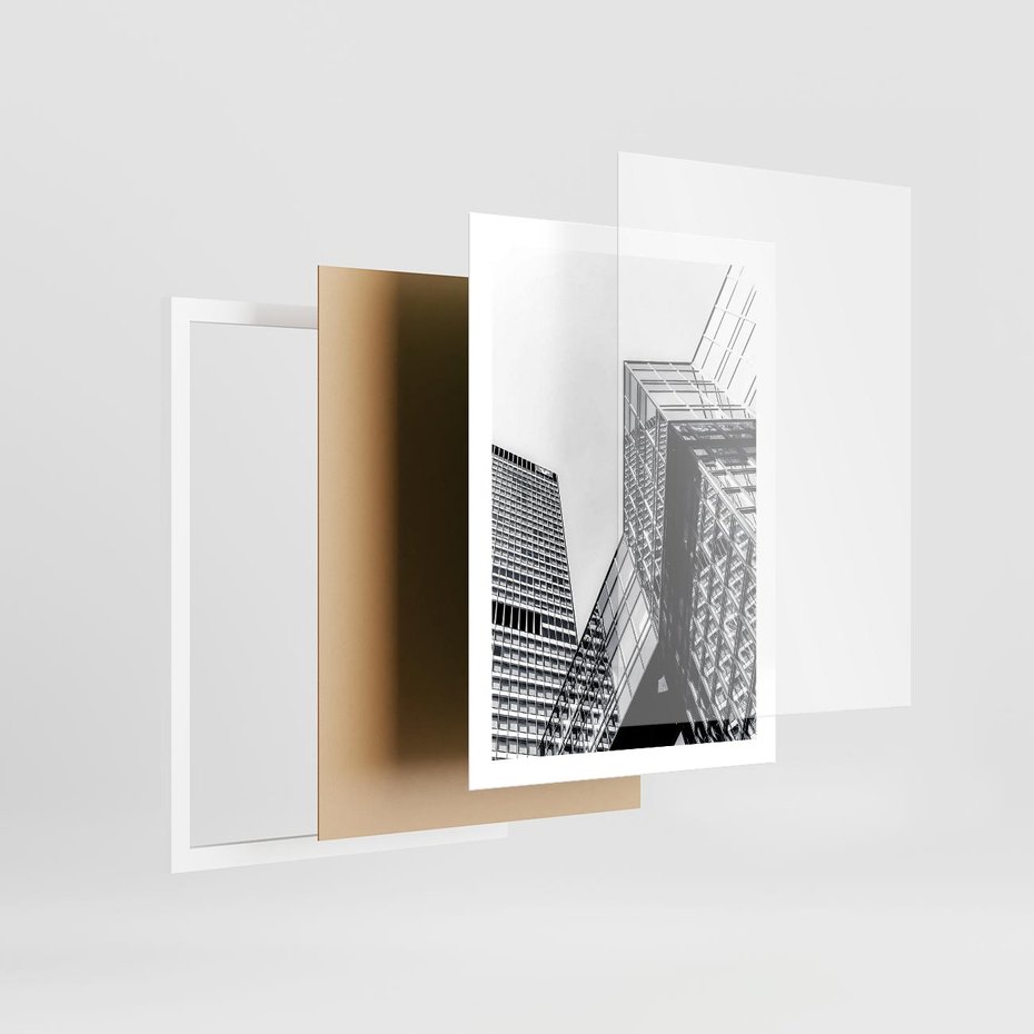 Plakat w ramie 50x70 - Fotografia Wieżowców - architektura, budynki - rama biała