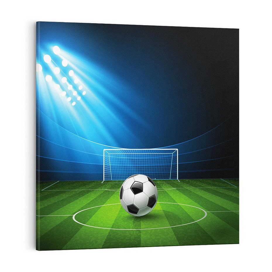 Obraz na płótnie 70x70 - Piłkarska ekscytacja w momencie gola - piłka, nożna