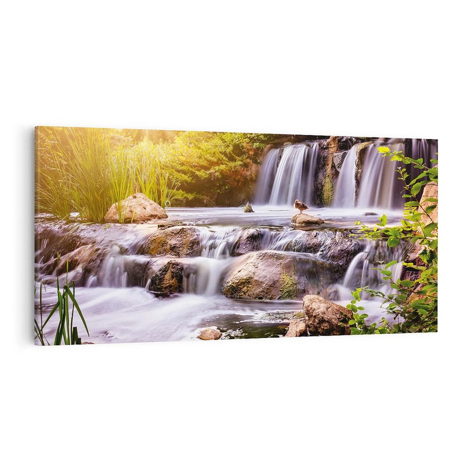 Obraz na płótnie 100x50 - Moc Natury - wodospad, rzeka