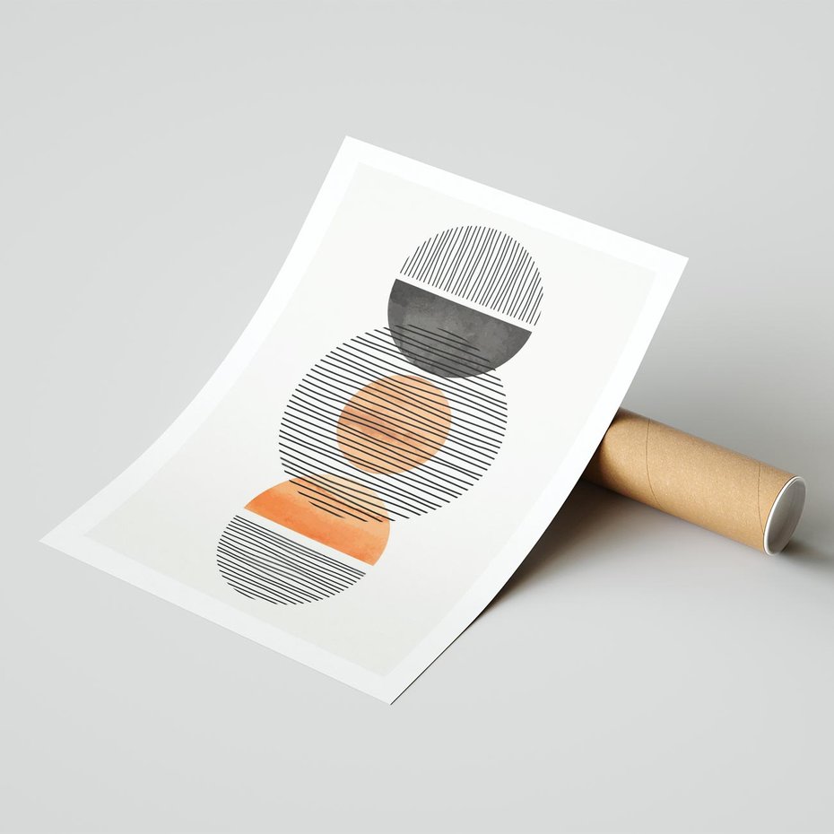 Plakat bez ramy 21x30 - Geometryczna Abstrakcja - abstrakcja, nowoczesny obraz