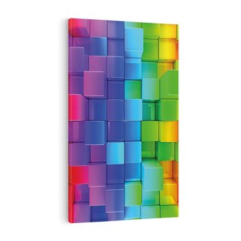 Obraz na płótnie 80x120 - Mozaika Abstrakcji: Trójwymiarowe Kompozycje - abstrakcja, 3d