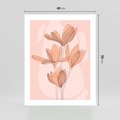 Plakat bez ramy 40x50 - Przenikające Kształty - minimalistyczny plakat, pudrowe kwiaty