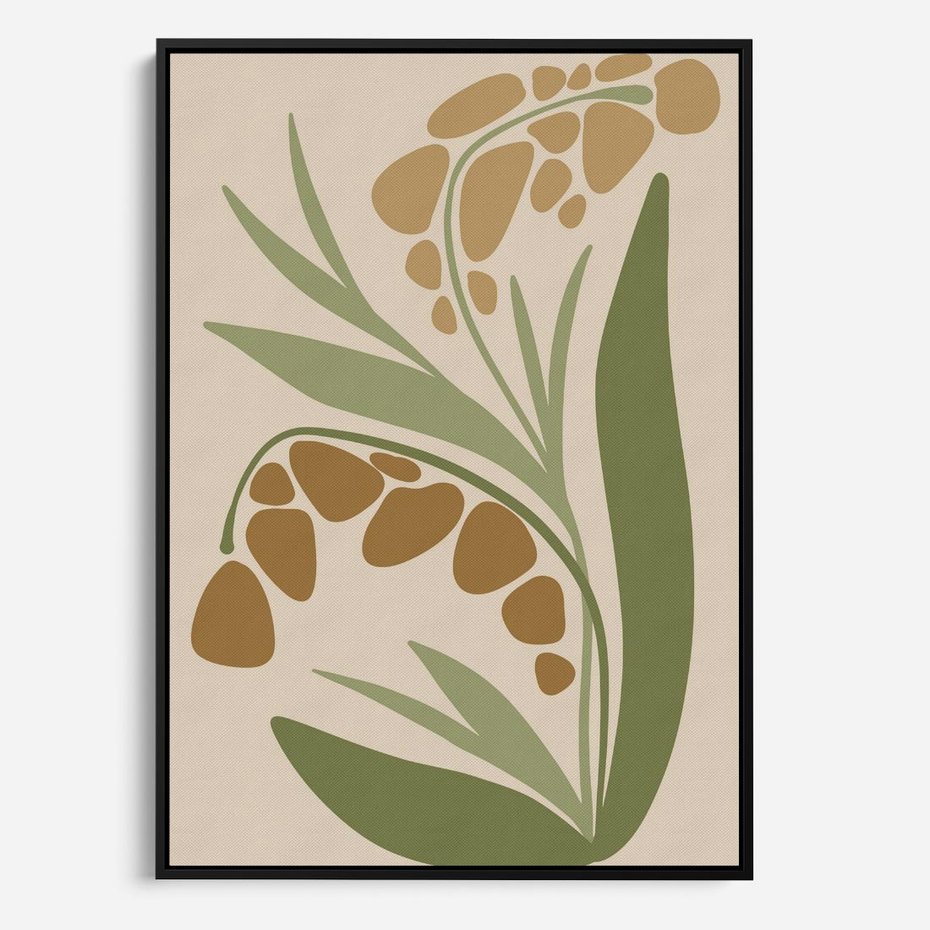 Obraz w ramie 50x70 - Minimalizm z Roślinami - nowoczesny plakat, roślinność - rama czarna