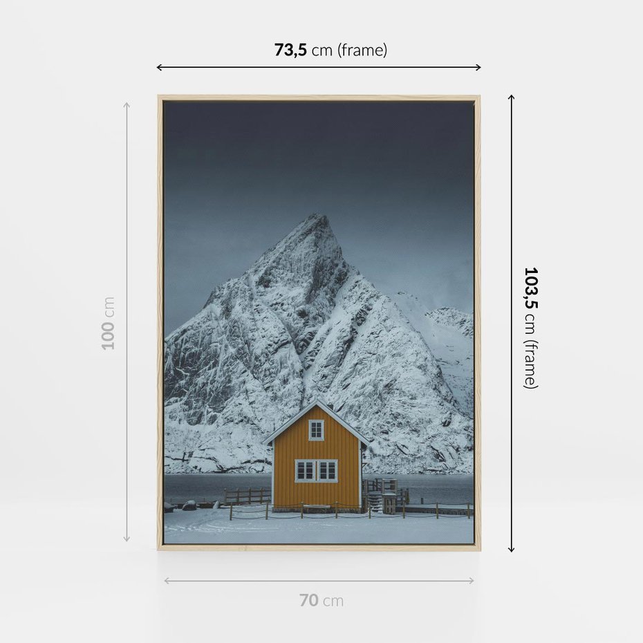 Obraz w ramie 70x100 - Urok Norweskich Domków - Skandynawia, Norwegia - rama drewno