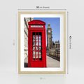 Plakat w ramie 30x40 - Ikoniczna budka telefoniczna w Londynie - budka, telefoniczna - rama drewno