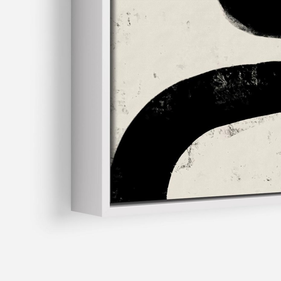 Obraz w ramie 80x80 - Przenikające Plamy - abstrakcyjna sztuka, minimalizm - rama biała