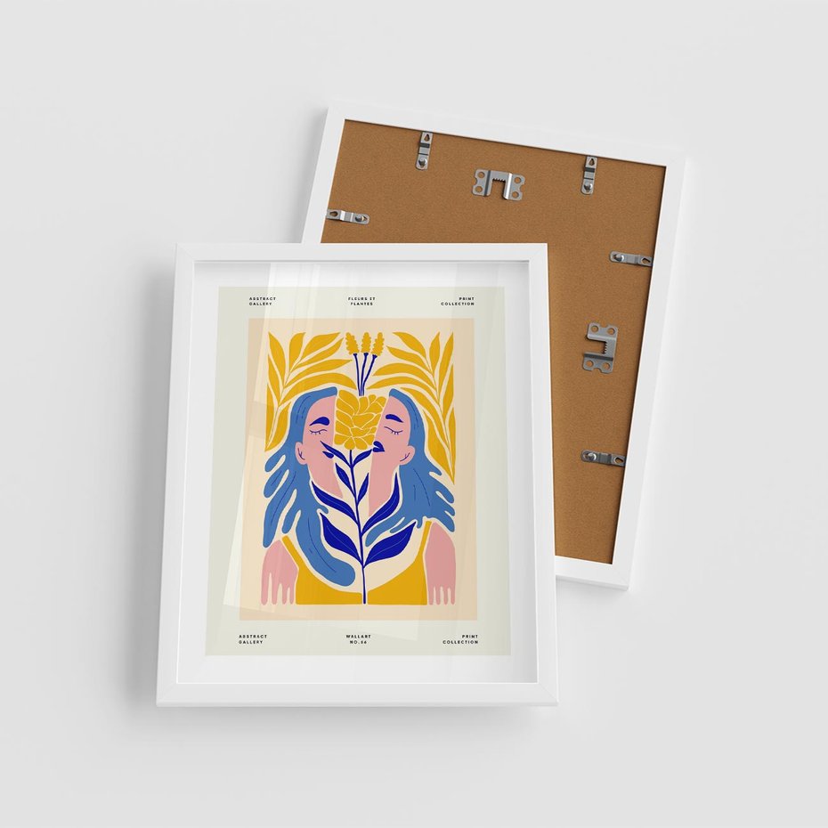 Plakat w ramie 40x50 - Roztopione Granice - nowoczesna sztuka, abstrakcja - rama biała