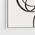 Obraz w ramie 50x50 - Migotliwa Kreatywność - abstrakcyjne szkicowane linie, minimalizm - rama biała