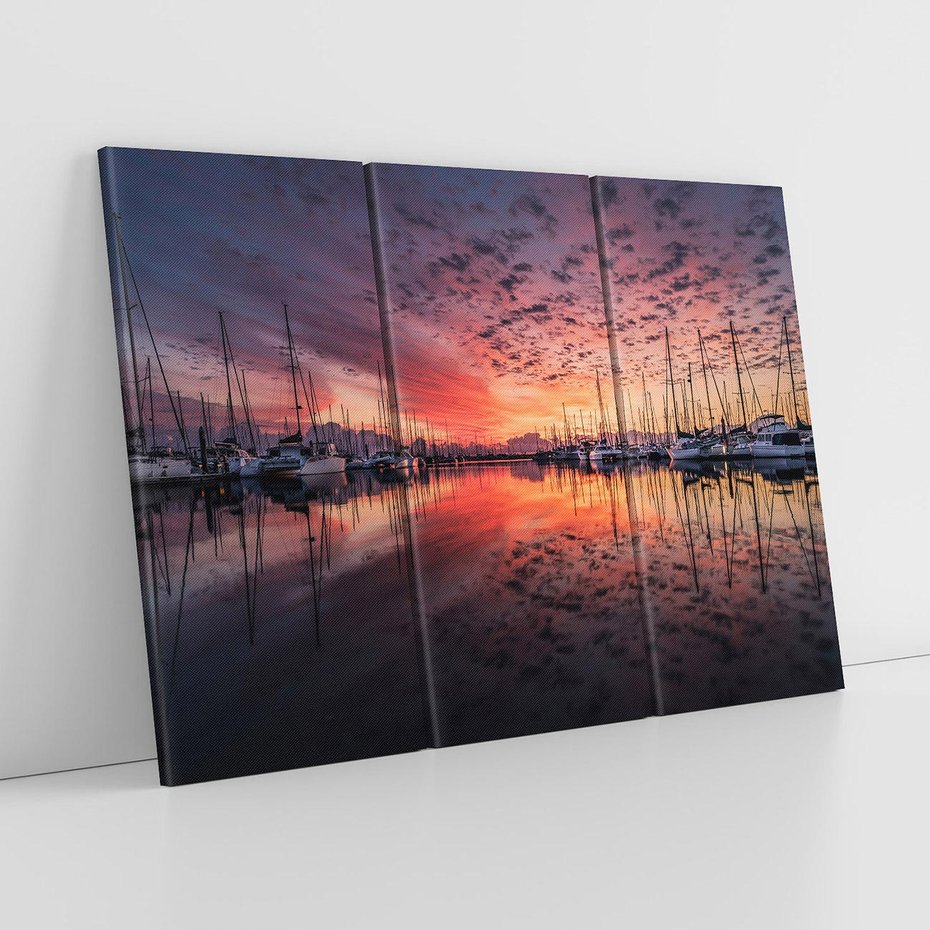 Obraz na płótnie 120x80 - Morze, fale i skały - zachód słońca,