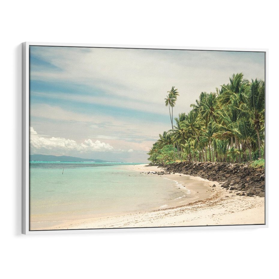 Obraz w ramie 120x80 - Uczta Egzotycznych Marzeń - fotografia, rajska plaża - rama biała