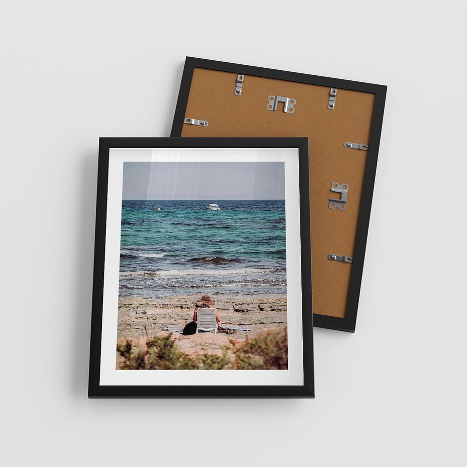 Plakat w ramie 40x50 - Relaks na Plaży - wakacje, plaża - rama czarna