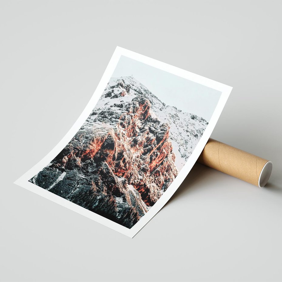 Plakat bez ramy 30x40 - Zima na Szczycie - góry, zima