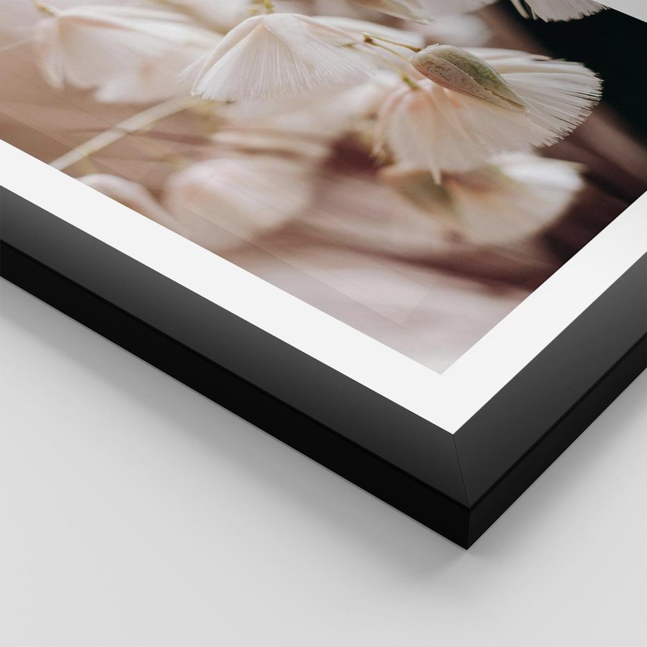 Plakat w ramie 30x40 - Suszona Delikatność - suszone kwiaty, rośliny - rama czarna