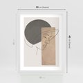 Plakat w ramie 30x40 - Jedną Linią: Kobieca Twarz - abstrakcja, plamy w tle - rama biała